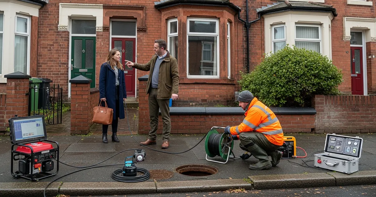 CCTV drain survey being carried out during a Liverpool property purchase