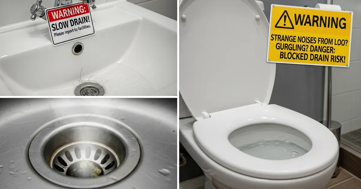 Warning signs of a blocked drain in a British home